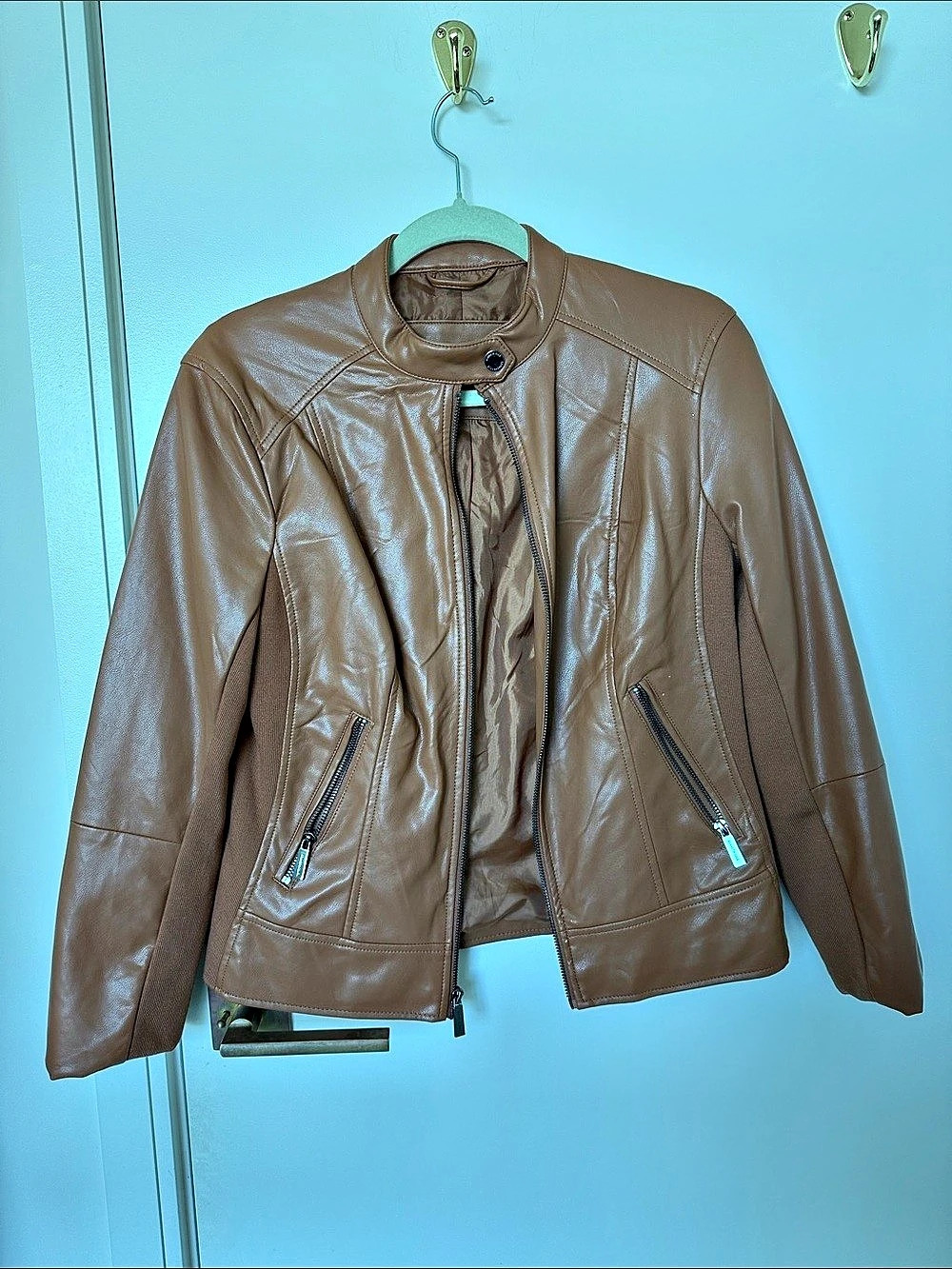 Kenneth Cole Brown Faux Leather Jacket